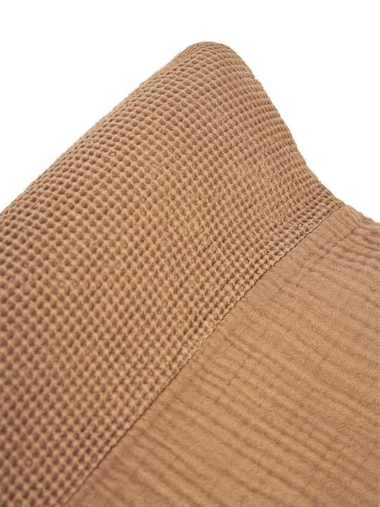 Nobodinoz Weiche Wickelauflage mit Abdeckung aus Stoff Sesame 50x70cm