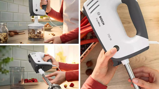 Bosch Μίξερ με Πλαστικό Κάδο Λευκό 750W