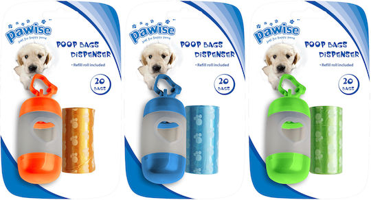 Pawise Dog Waste Bag Holder 2 Rolls of 20pcs