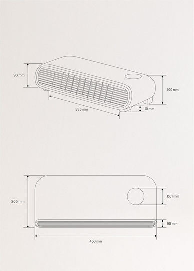 Create Pro Warm Wall Pro Fan Heater Room Wall Ecru 2000W