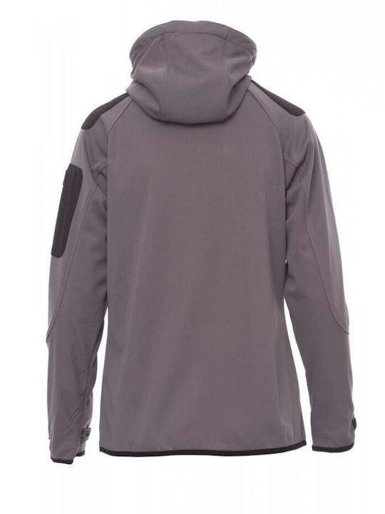 Payper Extreme Lady Arbeitsjacke Softshell mit Fütterung Fleece und mit Kapuze Gray