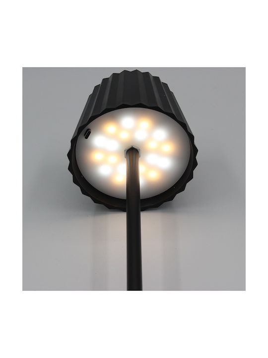 Keskor Metal Table Lamp LED with Black Shade and Base