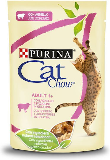 Cat Chow Υγρή Τροφή για Ενήλικες Γάτες σε Κονσέρβα με Αρνί και Ψάρια 85gr