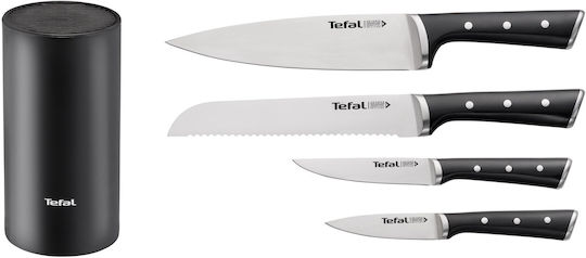 Tefal Ice Force Σετ Μαχαίρια με Βάση από Ανοξείδωτο Ατσάλι 4τμχ