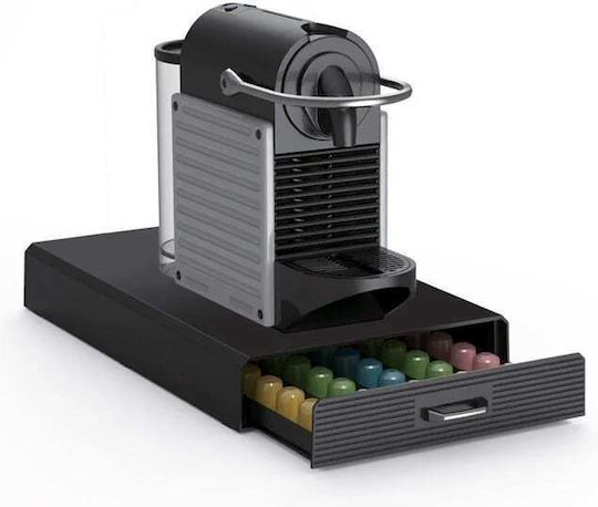 Sertar Organizator Capsule Nespresso cu Capacitate de 50 de Bucăți Negru