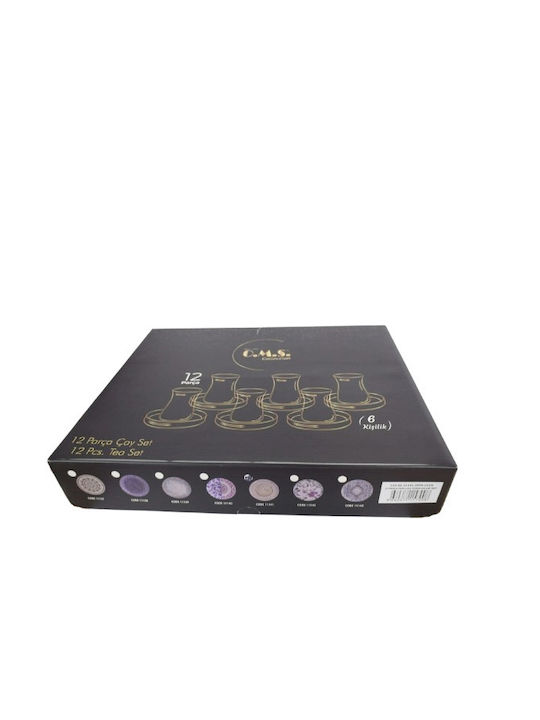 OMS Collection Σετ Φλιτζάνια Tσαγιού Γυάλινα Διάφανα 150ml 12τμχ 8680672157008
