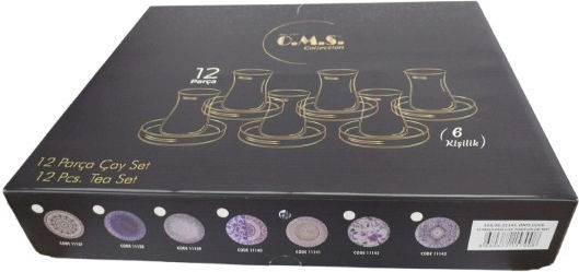 OMS Collection Set Căni Ceai De sticlă Transparente 150ml 12buc