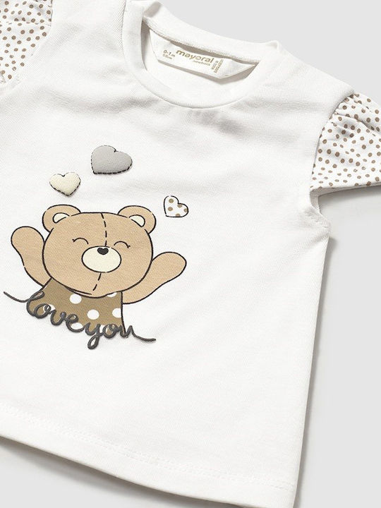 Kinderhemd Kurzarm Weiß-beige