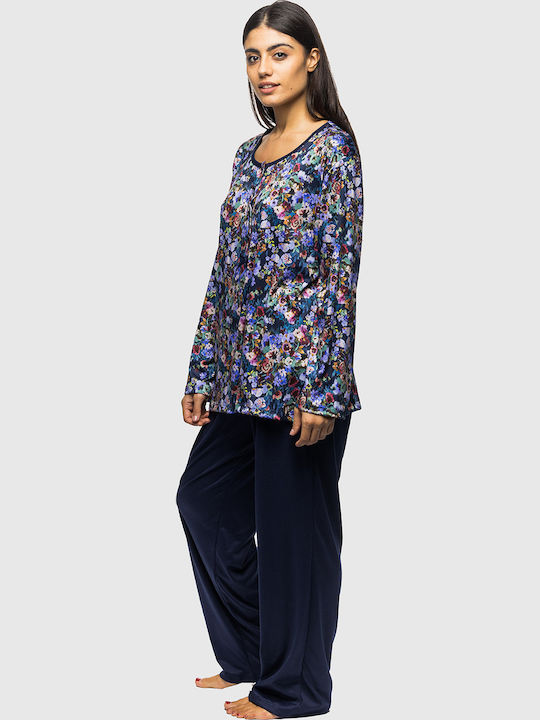 Koyote Winter Damen Pyjama-Set Satin,σατεν BLUE/MOB