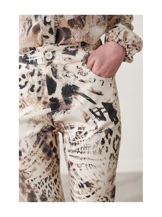 Isabel Women's Fabric Trousers Vanilla