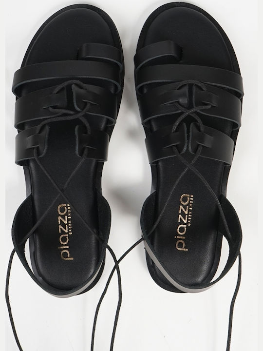 Damen Flache Sandalen Schwarz