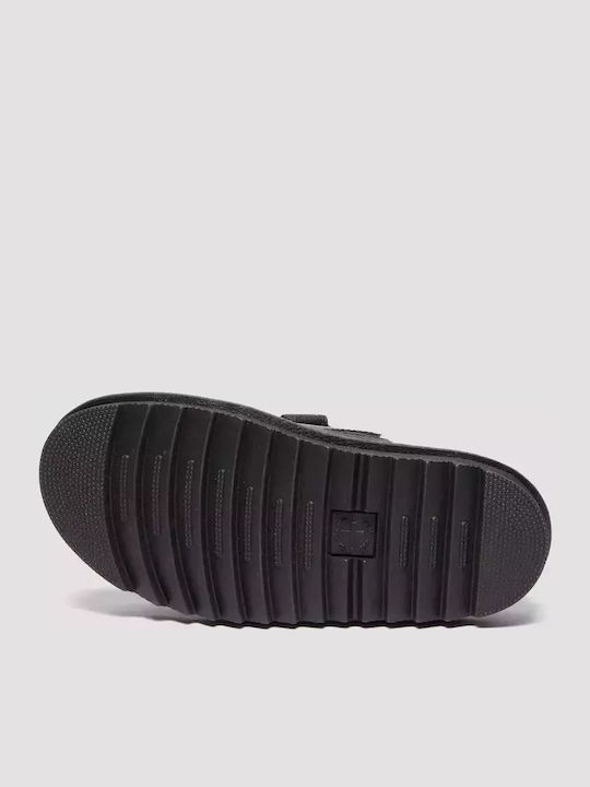 Raine Leder Flache Sandalen für Damen in Schwarz Farbe