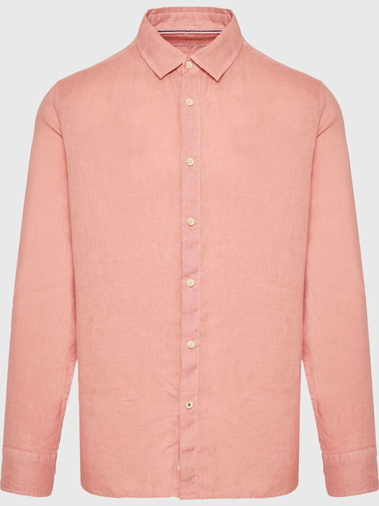 Long-sleeved Linen Shirt Dry Peach