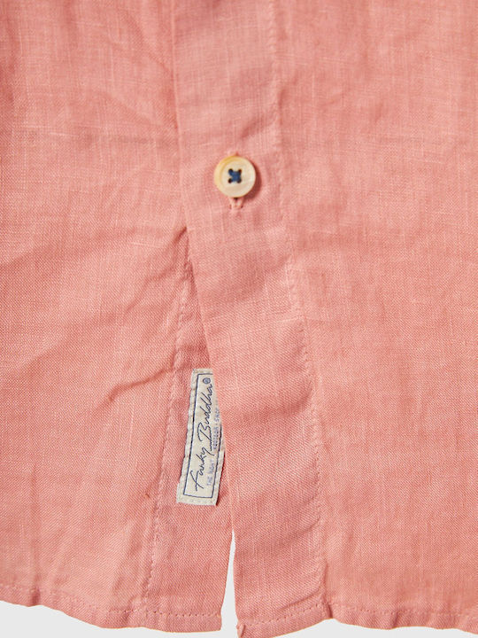 Long-sleeved Linen Shirt Dry Peach