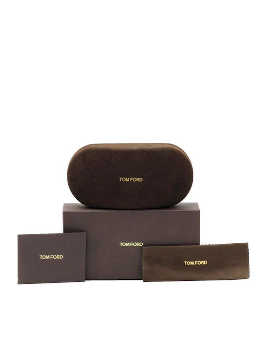 Tom Ford Fausto Unisex Sunglasses with Black Horn-Rimmed Frame and Green Gradient Lens FT0711 01N