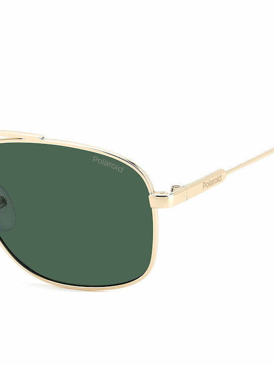 Polaroid Herren Sonnenbrille mit Gold Metall Gestell und Grün Linse PLD6235/S/X PEF/UC