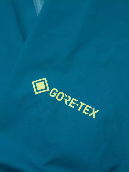 Geci Bărbați Hardshell Waterproof și cu protecție împotriva vântului Deep Teal/acid Albastru