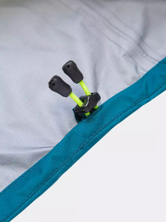 Geci Bărbați Hardshell Waterproof și cu protecție împotriva vântului Deep Teal/acid Albastru