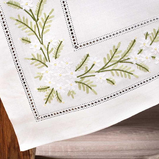 Aigaion Față de masă Set 13buc Alb 180x320cm