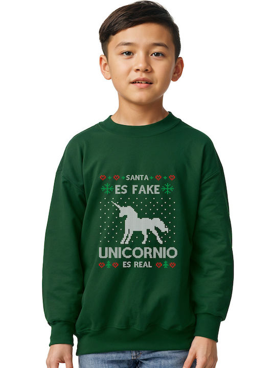 Παιδικό Φούτερ Unicorn Forest Green