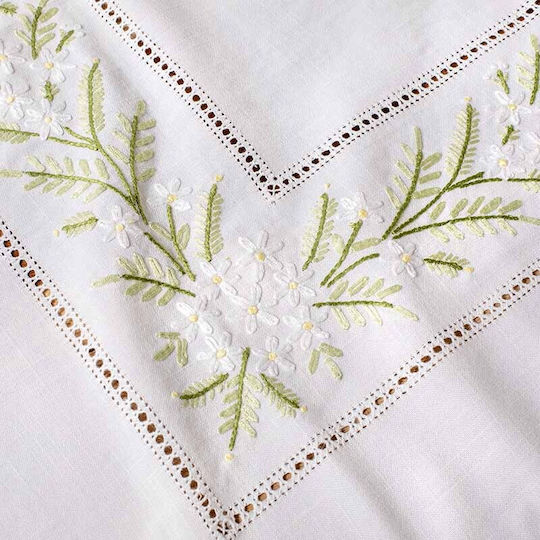 Aigaion Față de masă Set 13buc Alb 180x320cm