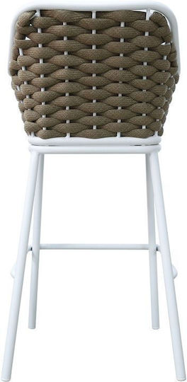 Outdoor Chair Metallic Zuki White with Cushion 55x54x109cm