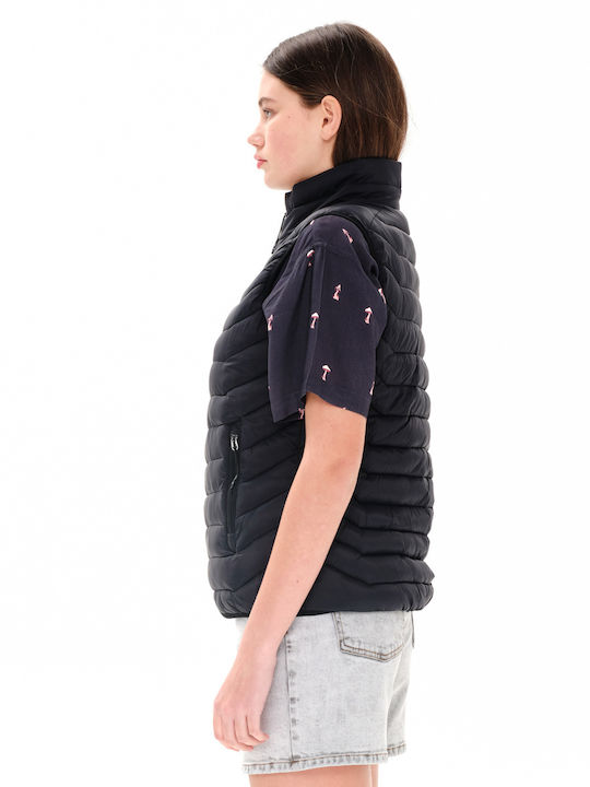Women's Short Puffer Jacket for Winter Black