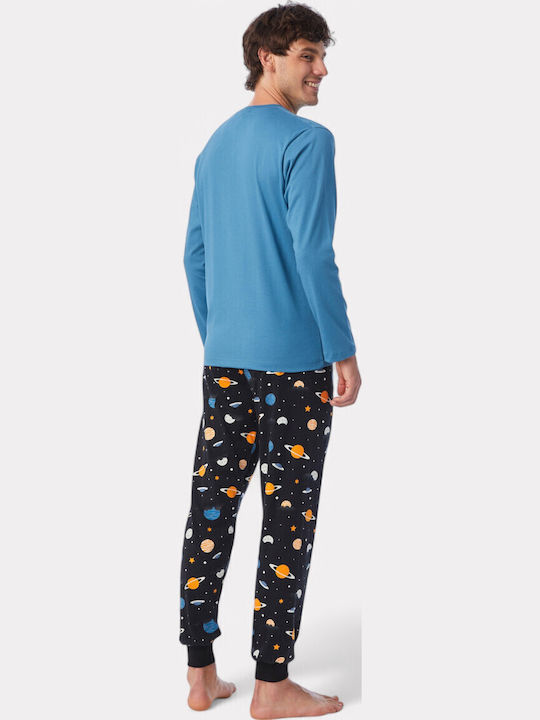 Men's Cotton Pyjamas Minerva Universe Men's Printed Blue 90-71104-670-blue
