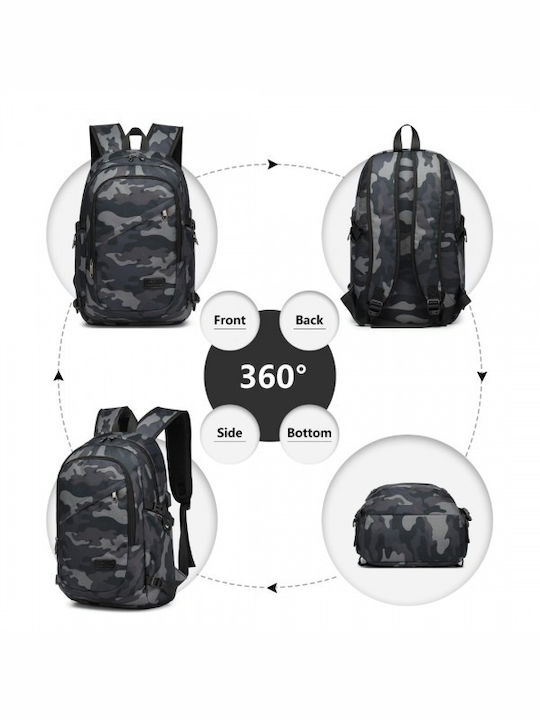 Miss Lulu Laptoptasche Rucksack Für Laptop 15.6 Mit USB-Anschluss E6715 CAMO