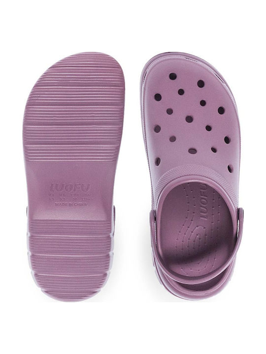 Luofu Damen Clogs Lila