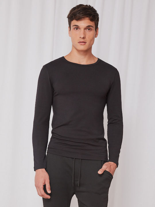 Tricou de corp pentru bărbați Mânecă Lungă Negru