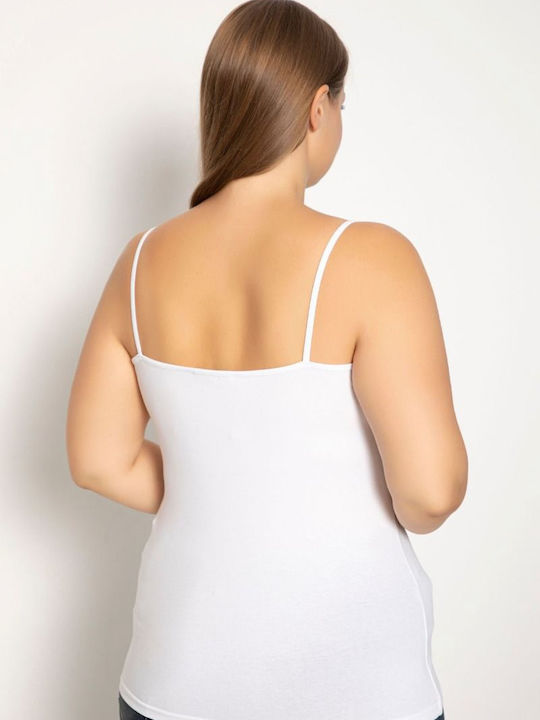 Women's Cotton T-Shirt with Spaghetti Strap White
