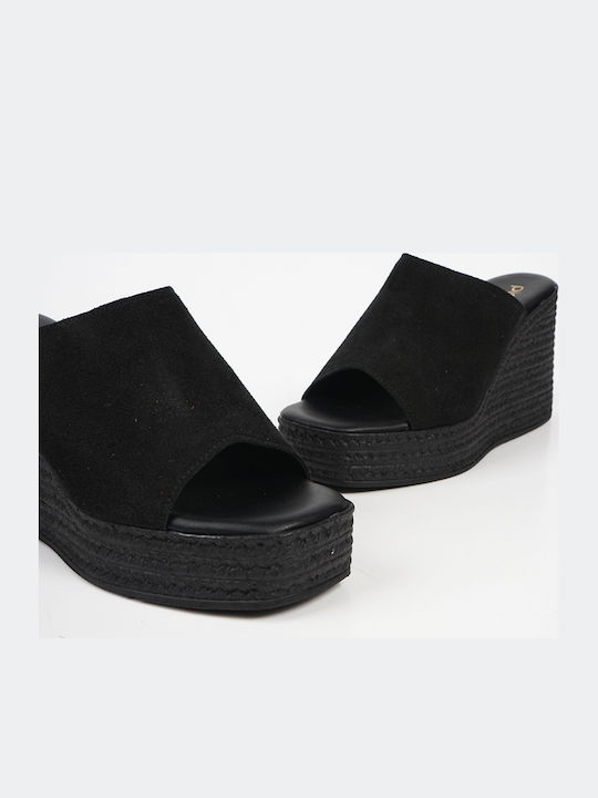 Women's Suede Platform Shoes Black