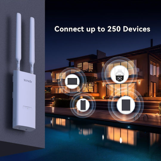 Tenda OAP1200 Access Point Wi‑Fi 5 Dual Band (2.4 & 5GHz) για Εξωτερική Τοποθέτηση