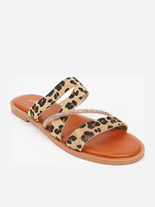 Women's Flat Sandals in Brown Color