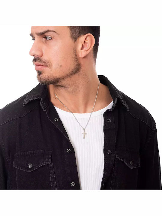 Oxzen Men's Cross from Steel with Chain