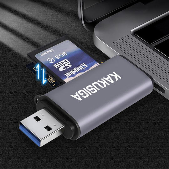 Kakusiga Кард Рийдър USB 3.0 За SD Сива