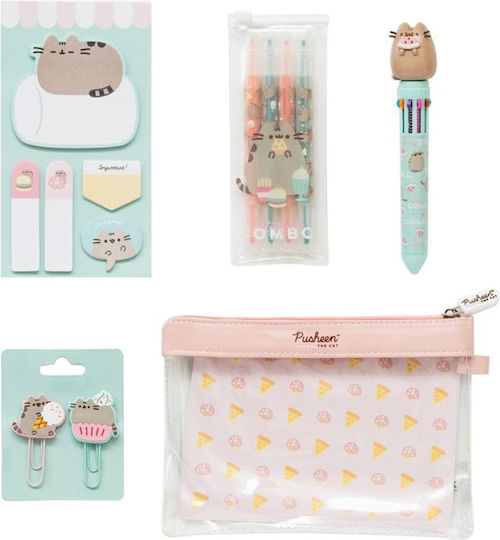 Pusheen Kids Stationery Set with Pen, Pencil Holder and Pencil Case 13pcs