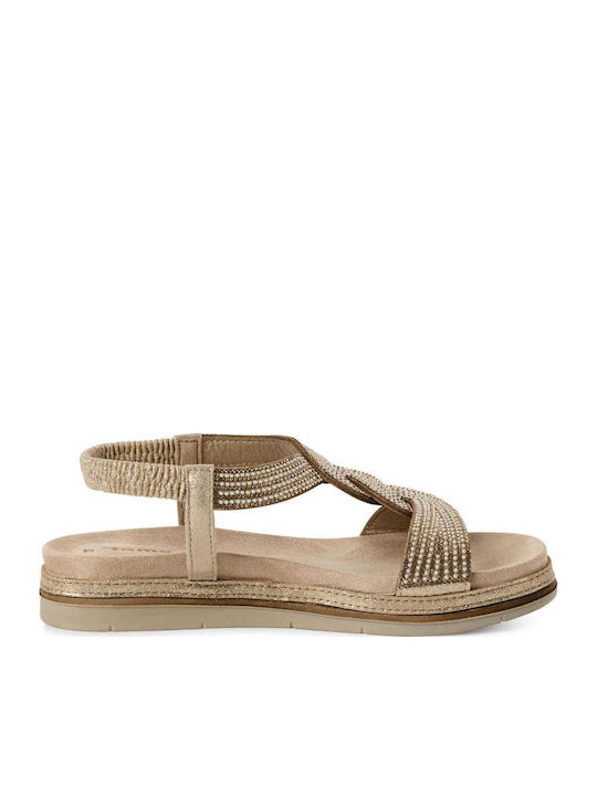Women's Flat Sandals in Gold Color