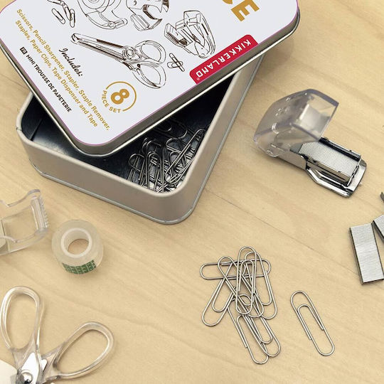 Kikkerland Tin Kinder Schreibwarenset mit Spitzer 8Stück