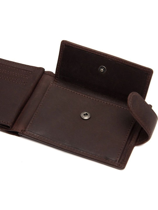 Leather Men's Wallet Cards with RFID Brown