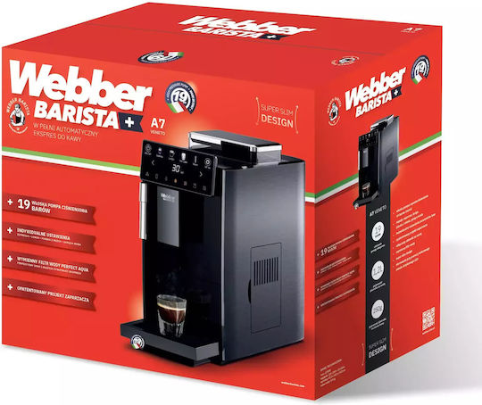 Webber A7 Veneto 1350W Налягане 19бар с мелачка Черна