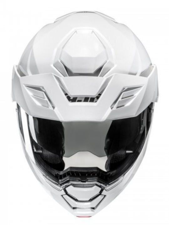 HJC i80 Pearl White Motorcycle Helmet Flip-Up ECE 22.06 1770gr with Pinlock and Sunvisor