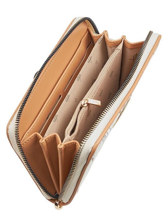 Groß Damen Geldbörse Klassisch Beige