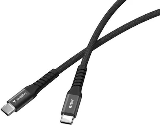 Verbatim Braided USB 2.0 Cable USB-C male - USB-C 60W Μαύρο 1.2m 31859
