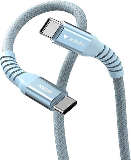 Verbatim Braided USB 2.0 Cable USB-C male - USB-C 60W Μπλε 1.2m 31852
