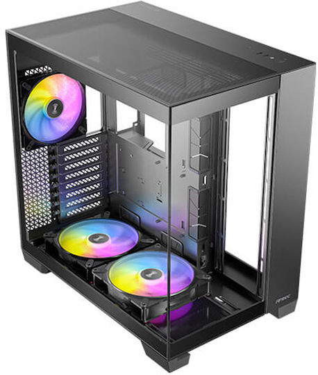 Antec C8 ARGB Геймърско бюро Пълна кула Компютърна кутия със страничен прозорец Черен