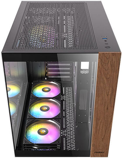 Antec CX800 RGB Gaming Midi Tower Κουτί Υπολογιστή με Πλαϊνό Παράθυρο Wood
