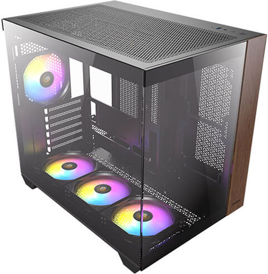 Antec CX800 RGB Gaming Midi Tower Κουτί Υπολογιστή με Πλαϊνό Παράθυρο Wood