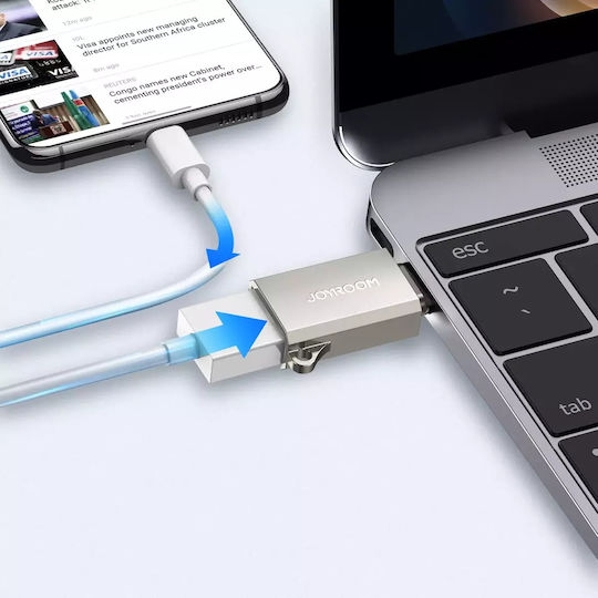 Joyroom S-H151 Μετατροπέας USB-C male σε USB-A male Ασημί 1τμχ